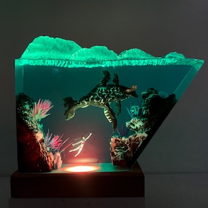 Avatar Epoxy Resin Night Lights , Resin Lamp, Wood Resin Lamp Home Decor