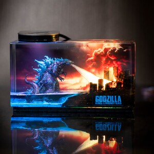 Godzilla monster resin night light