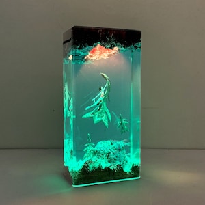 Ilu ft Kiri Avatar 2, Way of the Water Lamp- Epoxy and Wooden Night Lights for Lighting Home Decor, Unique birthday gift, gift for parents