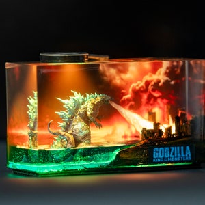 Godzilla monster resin night light - Diorama Monster