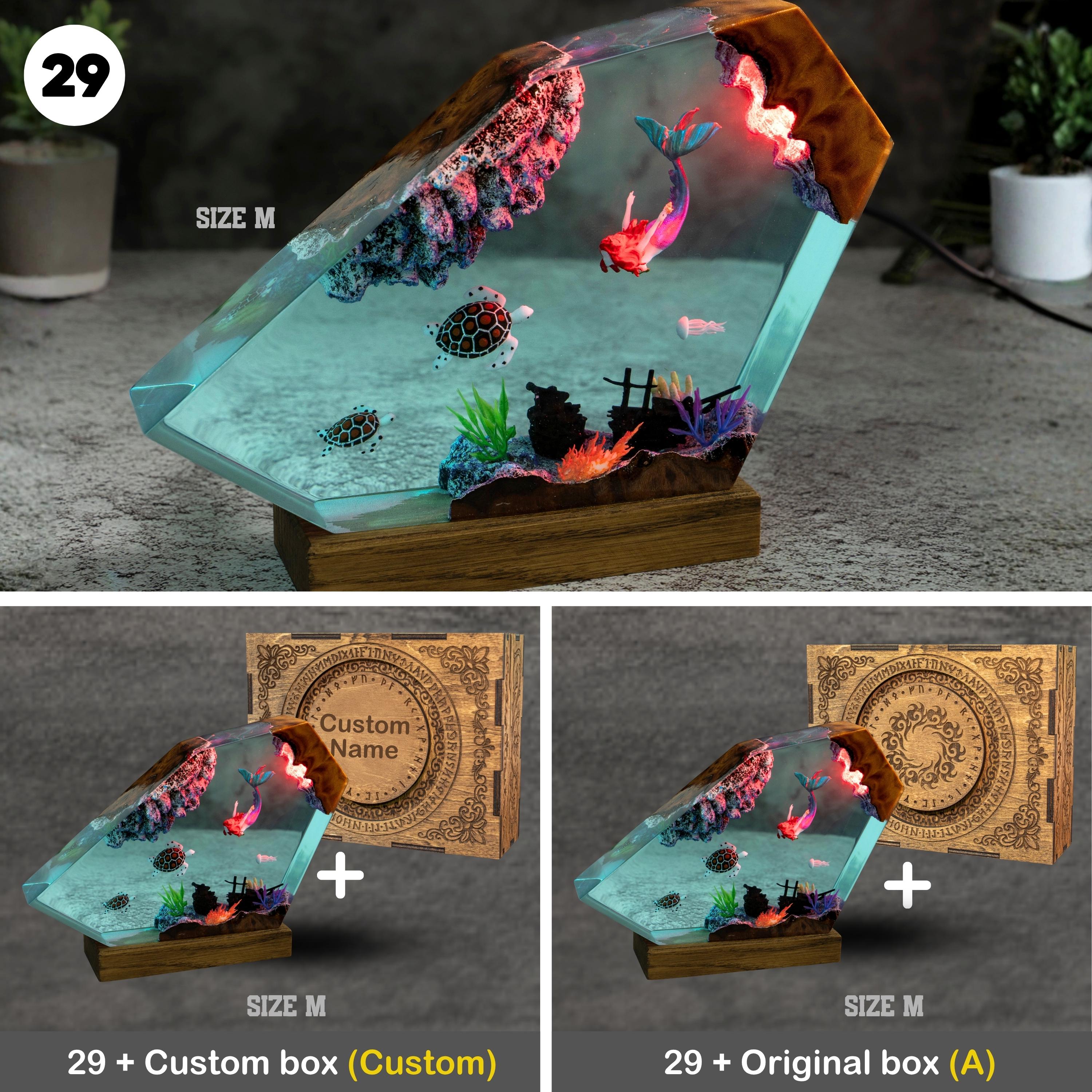 Turtles and Mermaid Resin night lights- home decor, gift for kids, birthday gifts, graduation gift, Mermaid figure