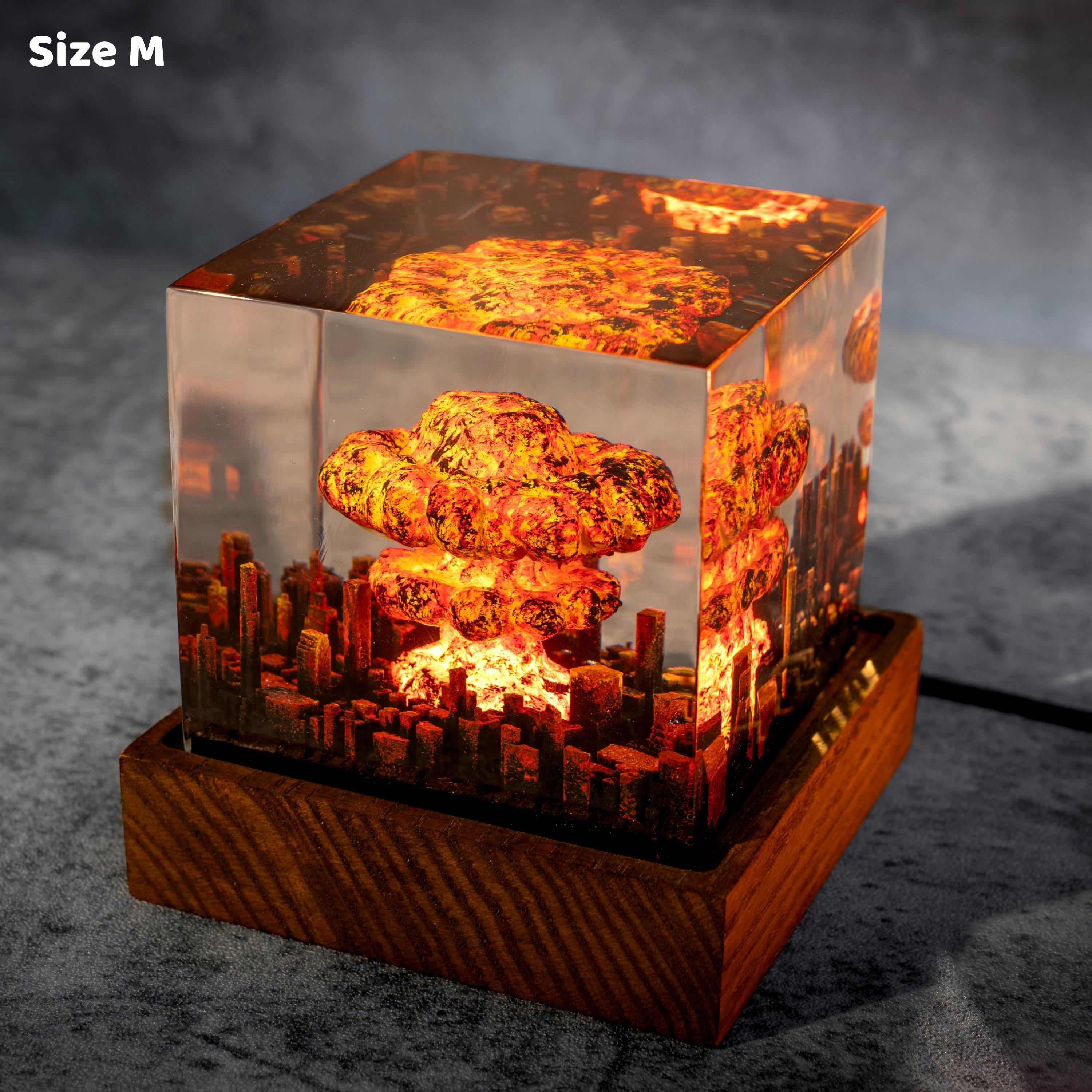 Explosion Bomb Resin Lamp Fallout 4 Nuke lamp,  Atomic bomb lamp diorama, Mushroom Cloud Lamp