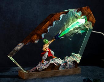 Broly Resin Lamp, dragon ball figure, anime resin night light, mother's day gift ideas, gift for him, dragon ball z resin lamp