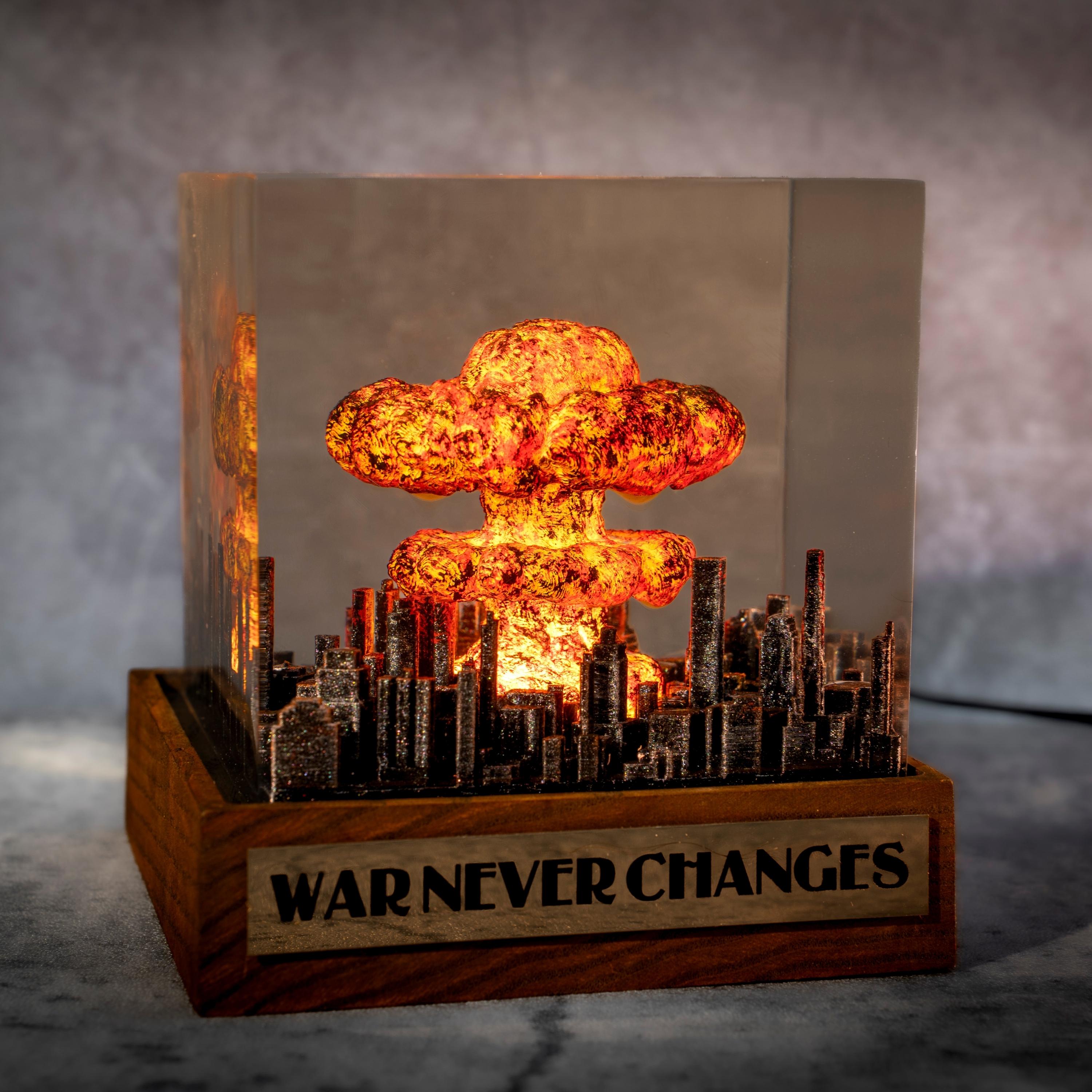Explosion Bomb Resin Lamp, Atomic bomb diorama, Nuke bomb fallout 4, little boy bomb, Valentines Day gift  for him