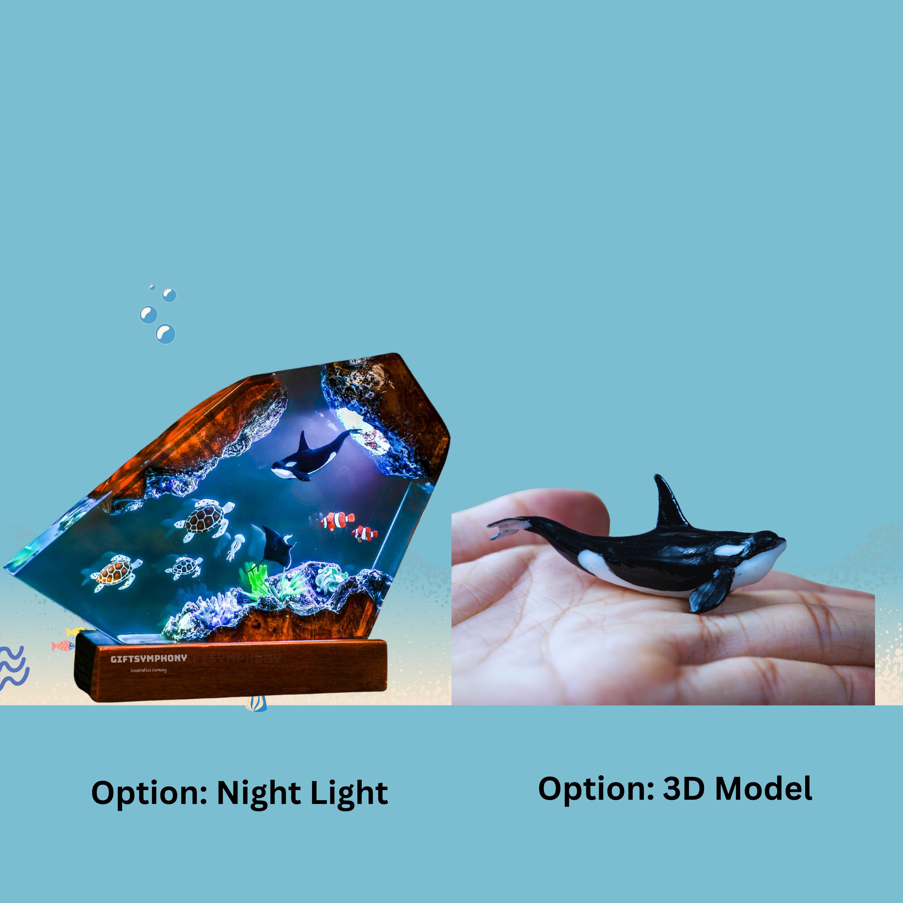 手作りのシャチの模型、ユニークな装飾置物、ドールハウスジオラマ