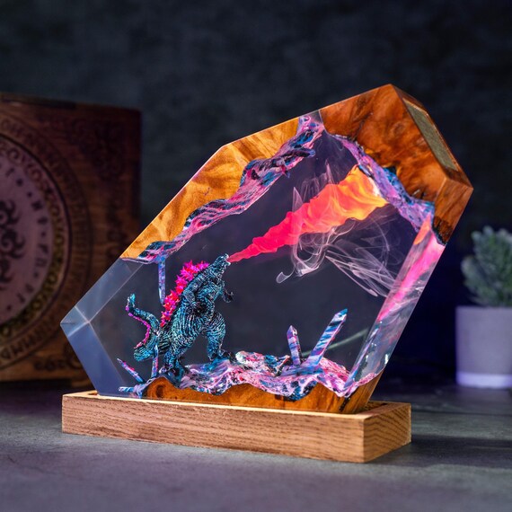 Custom Godzilla Resin night light, Atomic Beast Crystal resin Lamp, God.zilla figure, Valentines Day gift, Mother’s Day