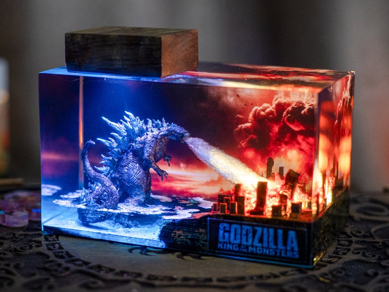 Godzilla monster resin night light