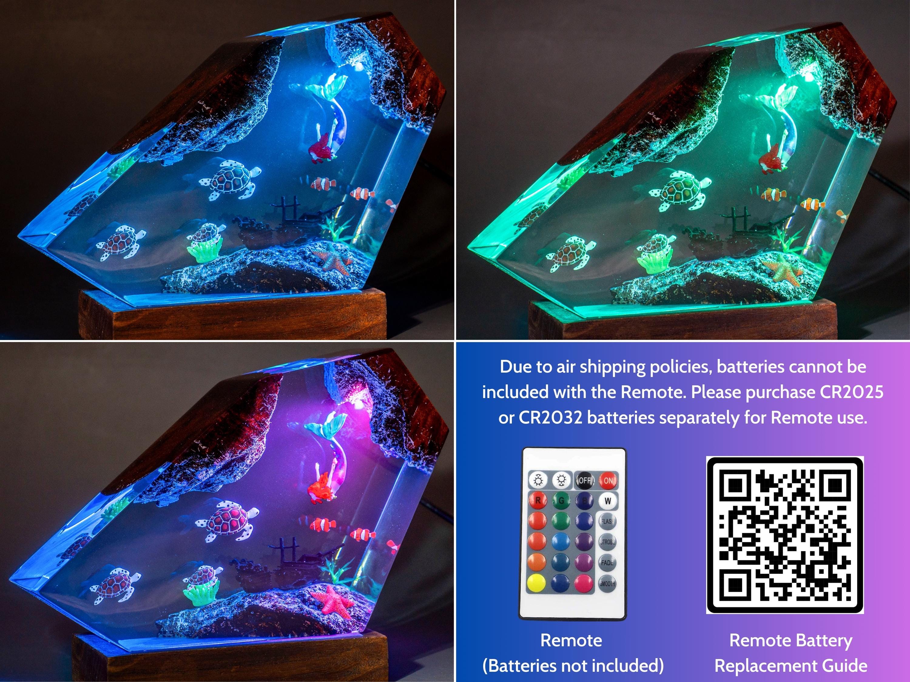 Sea Turtle and Little Mermaid Resin night lights - home decor for kids, gift for kids, Little Mermaid miniature, mother's day gifts