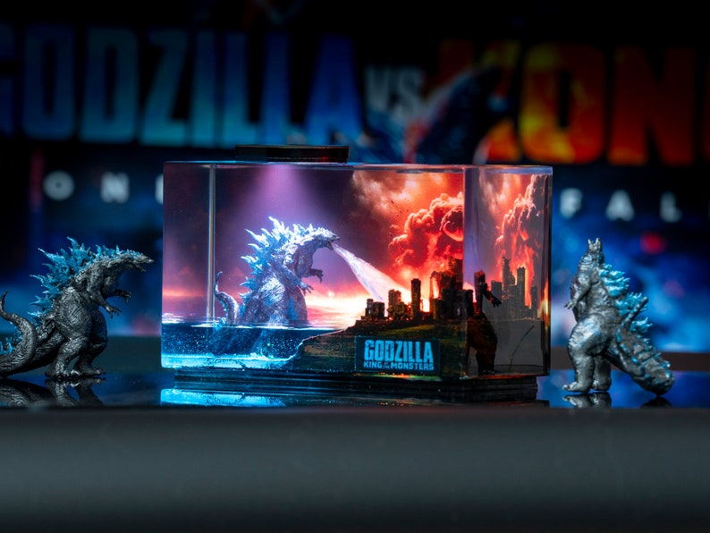 Godzilla monster resin night light - Diorama Monster