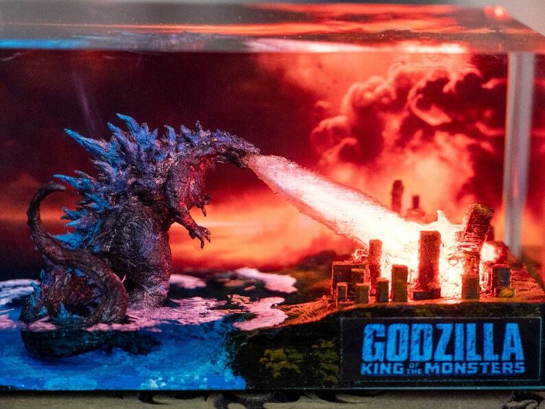 Godzilla monster resin night light