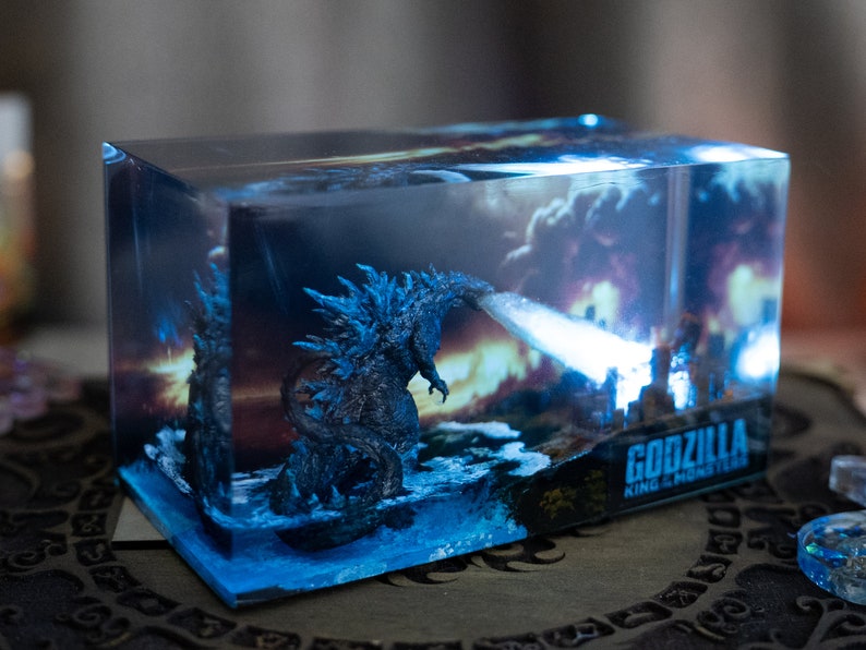 Godzilla monster resin night light