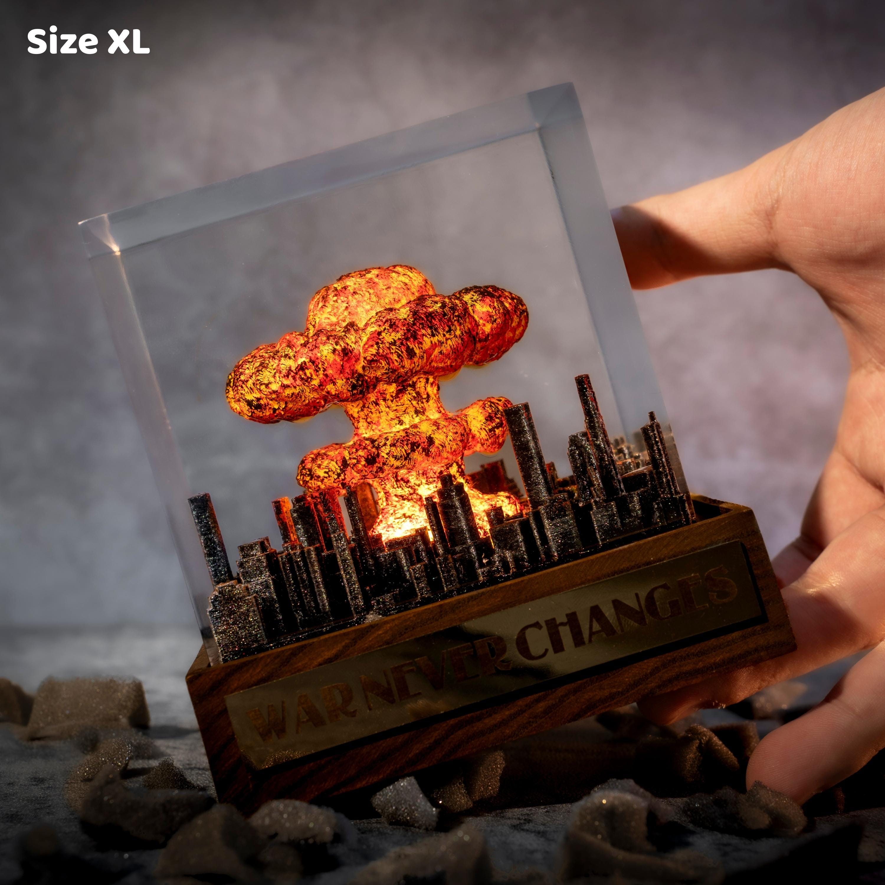 Explosion Bomb Resin Lamp Fallout 4 Nuke lamp,  Atomic bomb lamp diorama, Mushroom Cloud Lamp