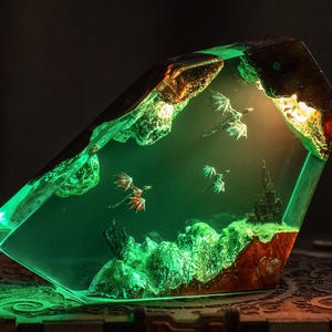 Fire Dragon and Ice Dragon Resin Lamp, Dragon resin night light,  Majestic Dragon Lamp, Handmade Fantasy Decor, Unique Gift for Him