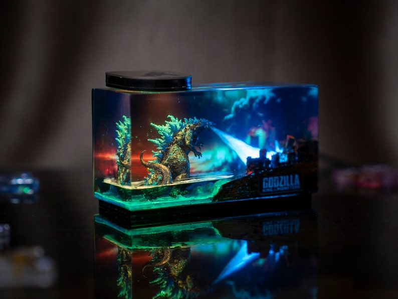 Godzilla monster resin night light