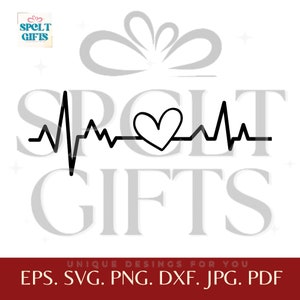 Heart beat svg, heartbeat clipart, Nurse SVG cut file cutting file Stethoscope Health Heart Cardiogram ekg svg Heart beat PNG, heartbeat Png