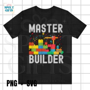 Master Builder SVG, Block Building PNG, Building Brick Svg, Funny Brick SVG, Building Blocks Birthday svg, Retro Vintage Builder Png
