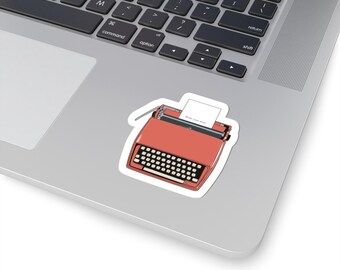 Vintage Typewriter Sticker Set: Glossy Laptop Decals