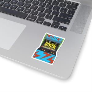 Kiss-Cut Stickers - Game Over Retro Arcade, Colorful Bright, Gamer Sticker, Video Game Decal, Gaming Room Decor, Arcade Style Label
