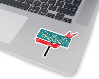 Retro Drive-In Theater Stickers: Vintage Cinema Movie Night Decals