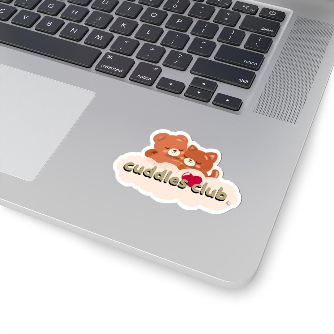 Cuddles Club Sticker | Two Bears Hugging Decal - Etsy
