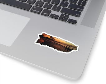 Puerto Rico Sunset Silhouette Stickers: Tropical Island Decal