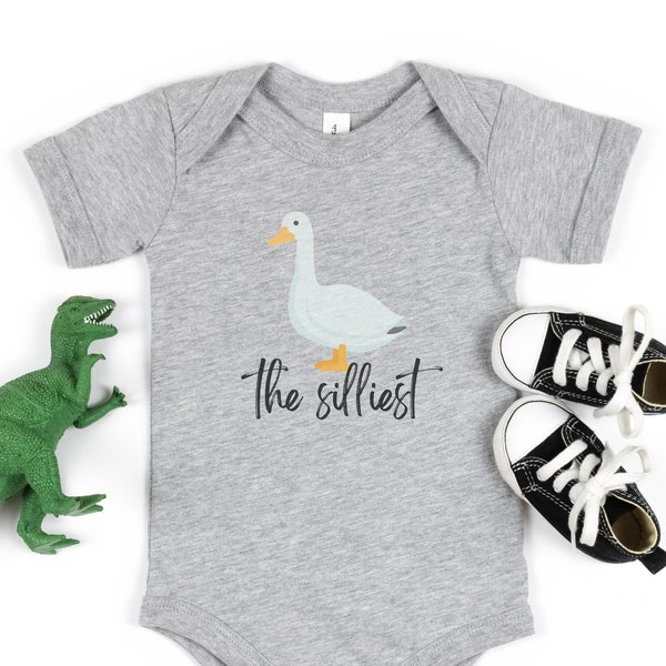 Silly Goose Onesie, Cute Silly Goose Matching Shirts, Trendy Baby Mama and Mini, 6M-24M Shortsleeve Bodysuit