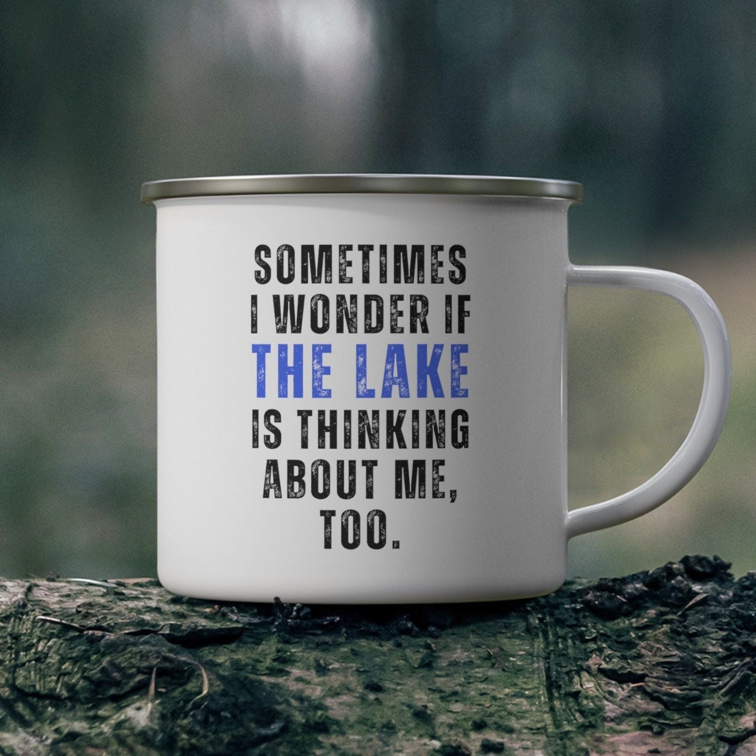 Father Gift, Sometimes I Wonder if The Lake is thinking about me too, My Cabin, My Boat, Funny Coffee Mug Gift for Dad, Lake Dad Jokes