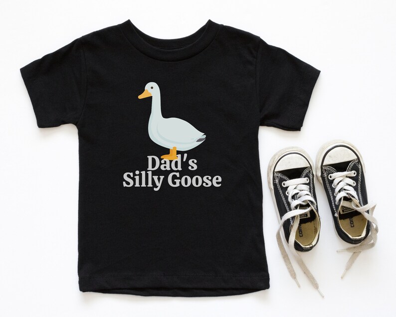 Silly Goose Shirt, Cute Trendy Baby Tee, Dad's Silly Goose, 6M-24M image 2