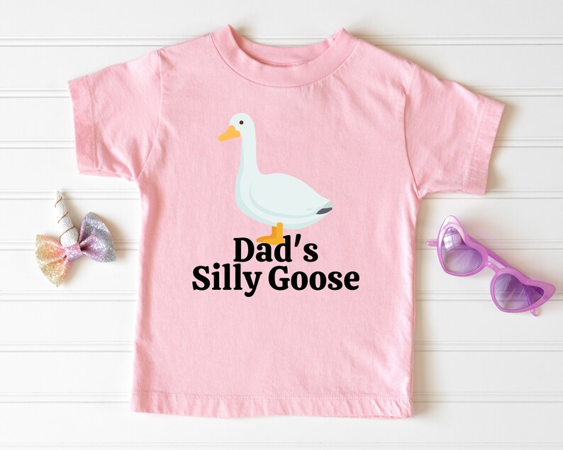 Silly Goose Shirt, Cute Trendy Baby Tee, Dad's Silly Goose, 6M-24M image 3