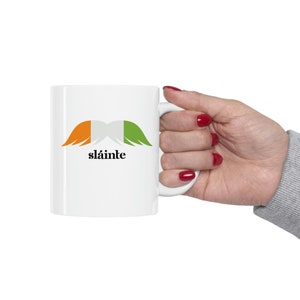 Irische Geschenke, Irish Coffee Mug, Sláinte Kaffeetasse, Prost Geschenk, Green St Patricks Day, Luck of the Irish, Schnurrbart aus Irland