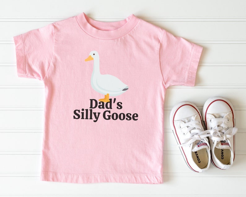 Silly Goose Shirt, Cute Trendy Baby Tee, Dad's Silly Goose, 6M-24M image 1