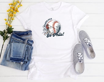 Go Phils! Women's T-Shirt; Philadelphia Phillies Shirt, Philly Sports T-Shirt, Baseball Shirt, Phillies Playoffs T-Shirt