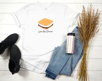 ¡Te amo más! Camiseta de mujer; Camisa de humo; Camiseta de chocolate, camiseta de malvavisco, camiseta de galleta Graham, camiseta de fogata, camiseta de refrigerio