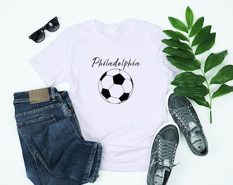 Philadelphia Soccer Men's/Unisex T-Shirt; Philadelphia Shirt, Philly Sports T-Shirt, Soccer Shirt, Philadelphia Soccer T-Shirt
