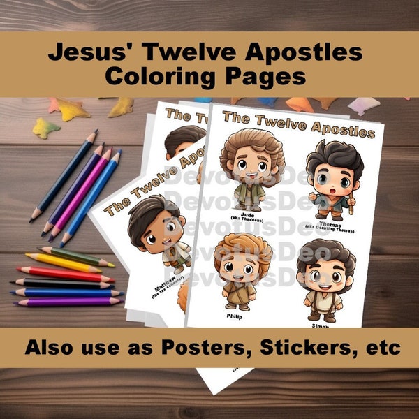 Twelve Apostles, Christian, Instant Download, Printable