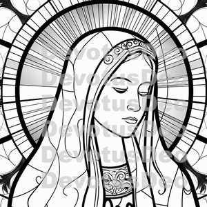 Our Lady Catholic Coloring Page, Mary, Christian, Instant Download, Printable