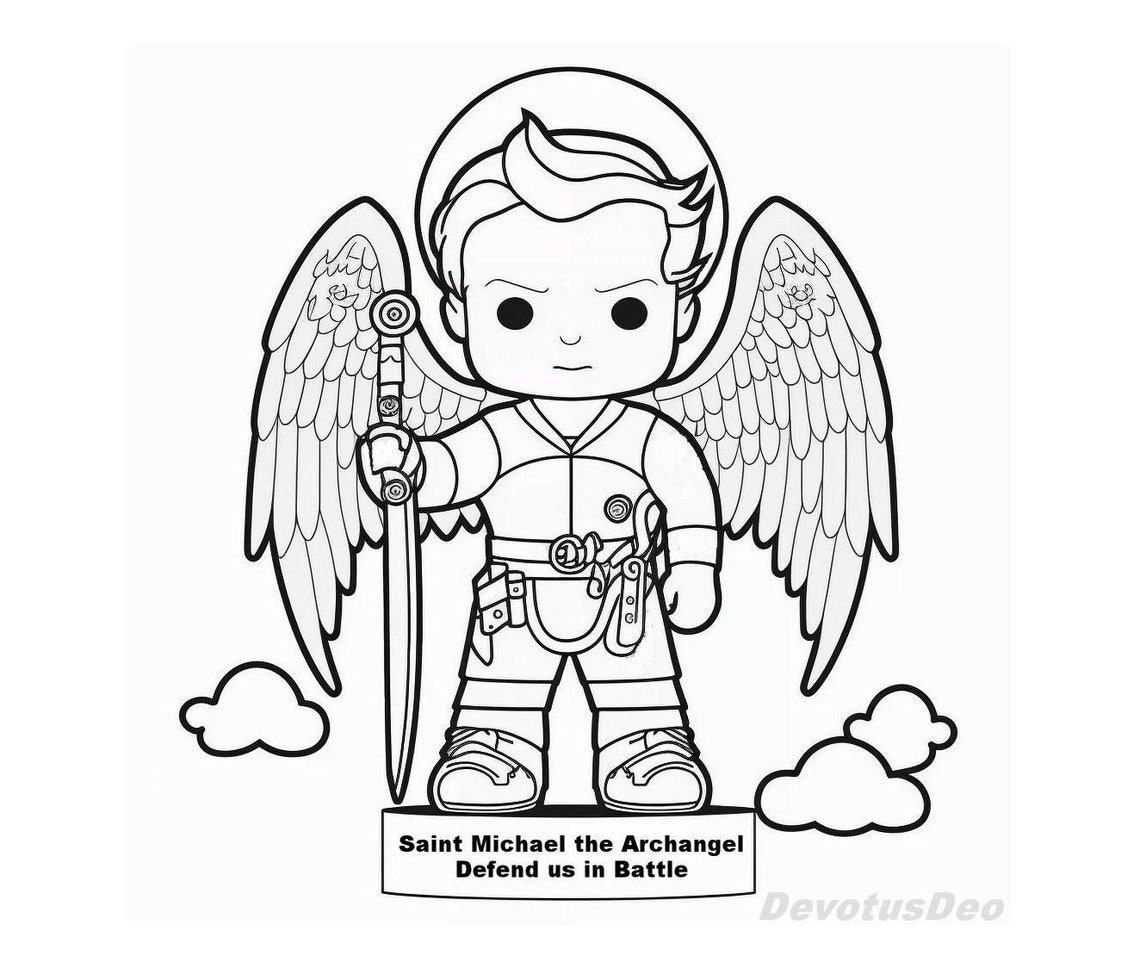 Catholic Coloring Page Saint Michael the Archangel - Etsy