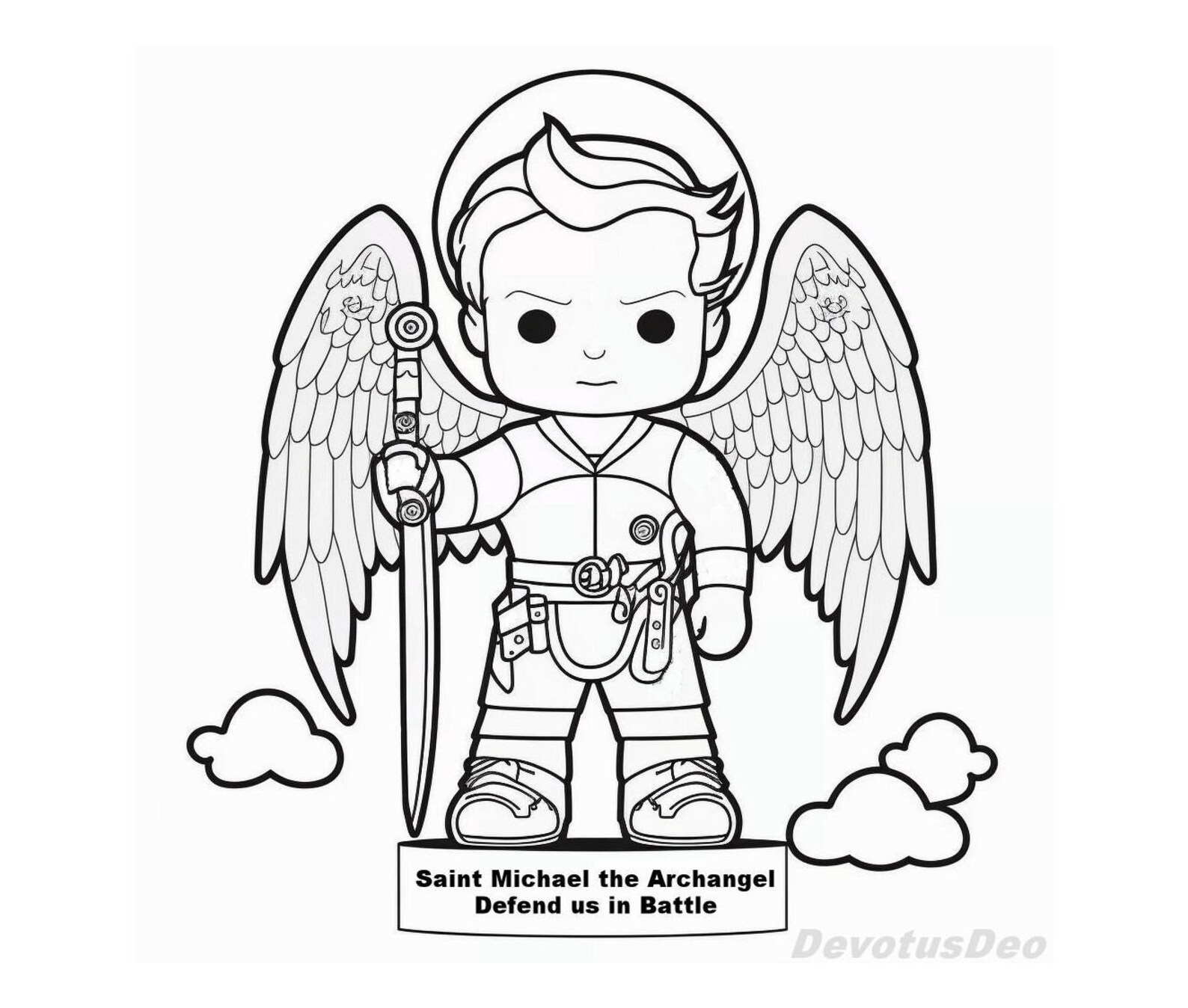 Catholic Coloring Page Saint Michael the Archangel - Etsy