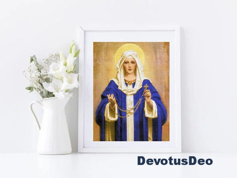Our Lady of the Rosary - Chambers- Printable Catholic Wall Decor - Etsy