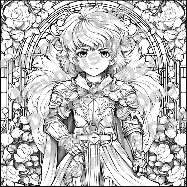 Saint Michael the Archangel Coloring Page - Etsy