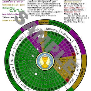 Printable 2024 Liturgical Calendar, Downloadable Catholic Worksheet Etsy