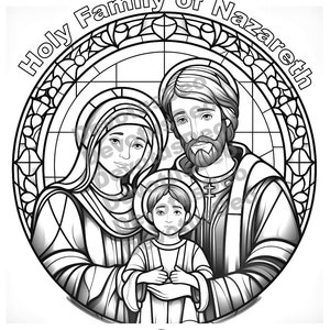 Holy Family Catholic Coloring Page, Christian, Instant Download, Printable
