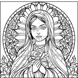 Catholic Coloring Page, Our Lady of Guadalupe, Mary, Christian, Instant Download, Printable