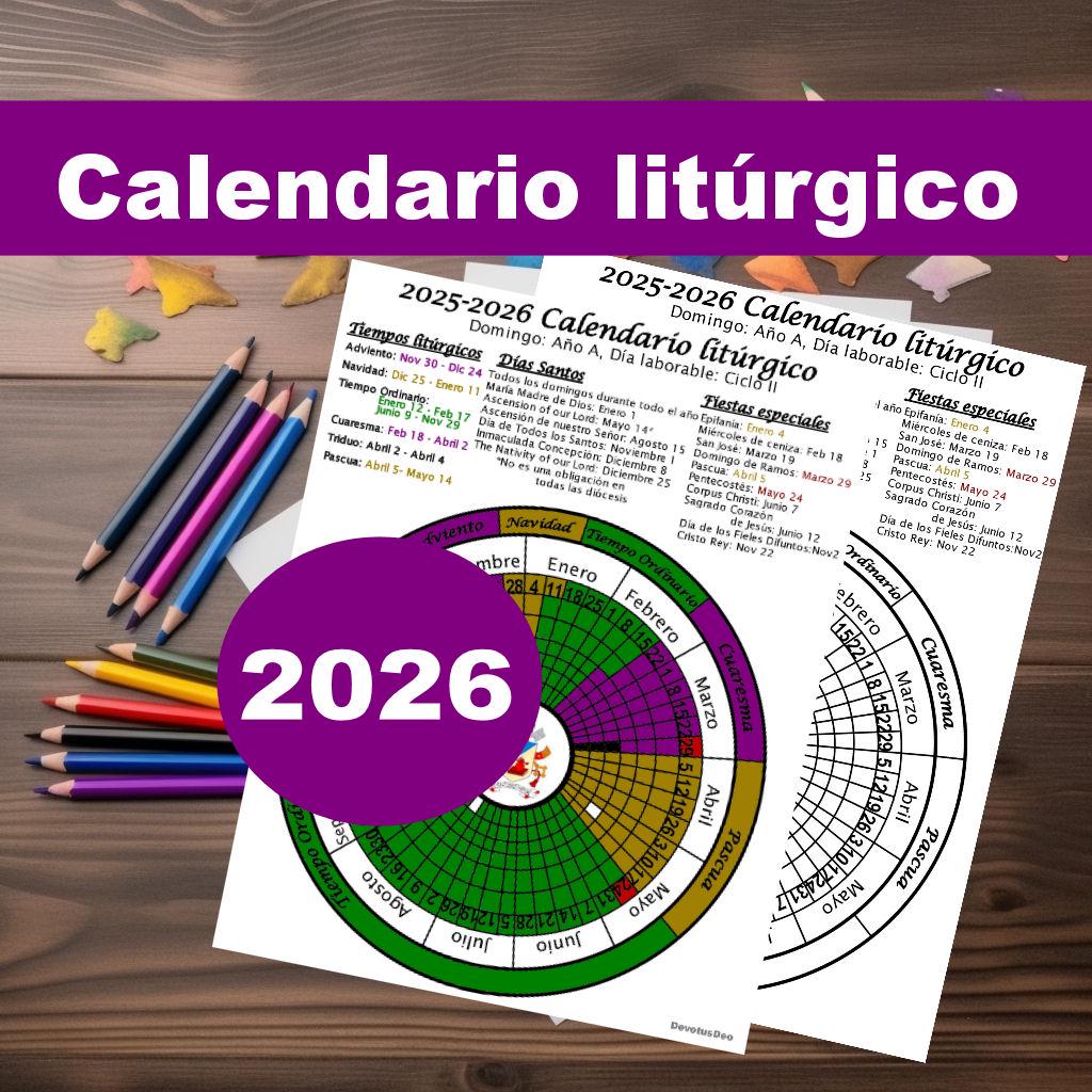 2026 Calendario Litúrgico | Imprimible | Católica | Descargable - Etsy