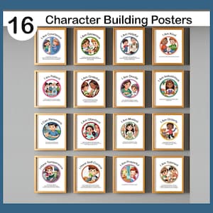Character Building Poster für Kinder, Montessori Klassenzimmer Dekor, Affirmationskarten, bedruckbar, digitaler Download