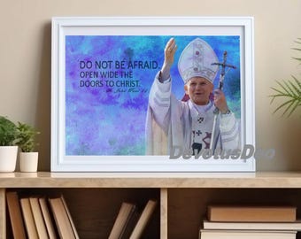 Heilige Johannes Paulus II, paus, poster heilige katholieke muurdecoratie