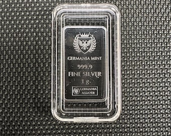 Lingote de plata de 1 gramo de ALEMANIA - Lingote de plata 999 en cápsula, acuñado en Polonia