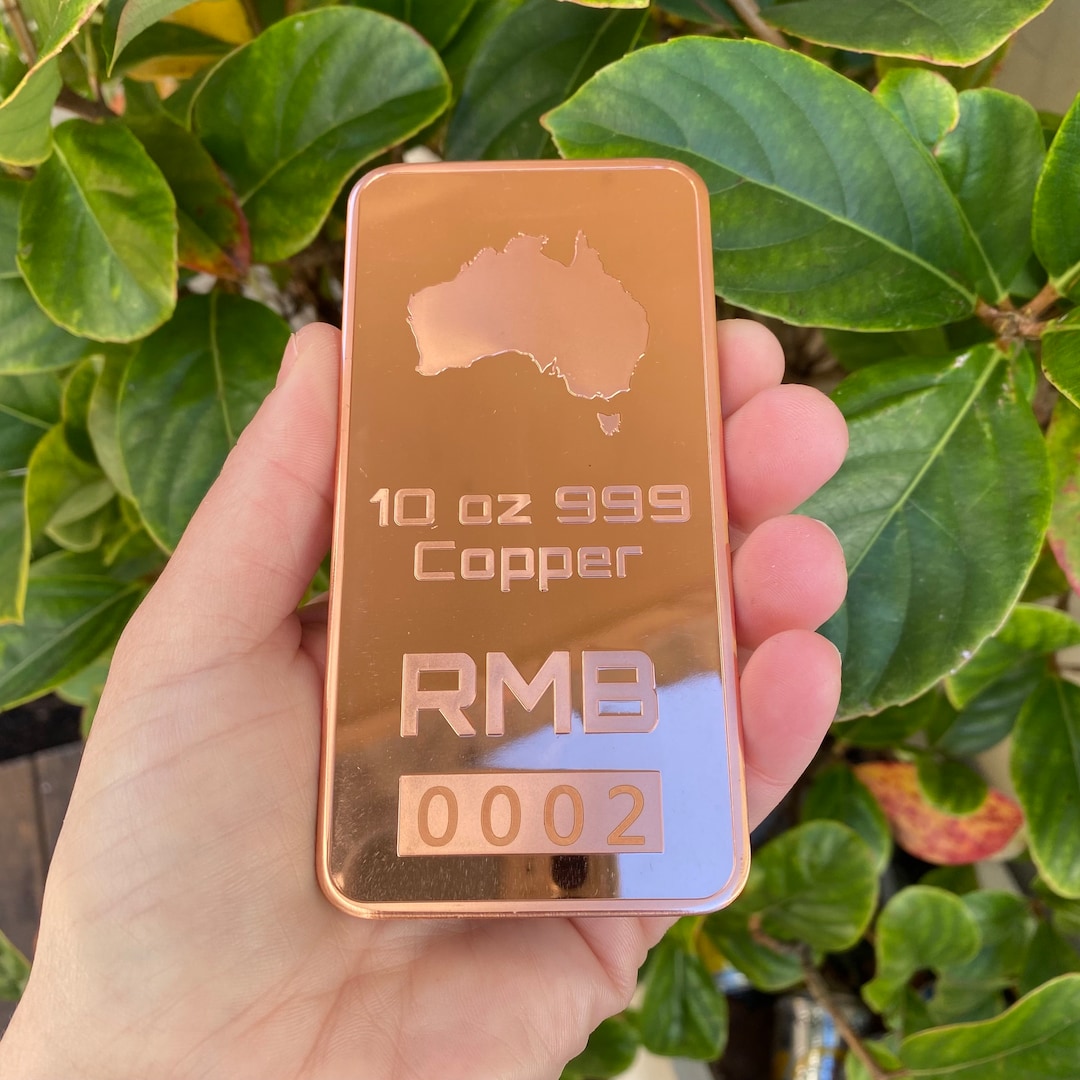 XLARGE 10oz 999 Copper Bullion Bar australia Map by Rmb Etsy Australia