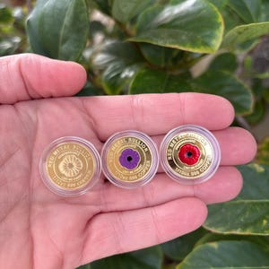 NEW 24k Gold Plated Set Of 3 x 1/10oz 999 Copper Bullion Coins &quot;Poppy Remembrance Coins By RMB&quot;