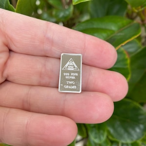 2 Gram Pure 999 Silver Bullion Bar - Made by SPM